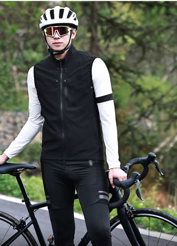 2023 New Bike Riding Men's Removable Windbreaker Waistcoat Jacket Comfortable Windproof Top Coat - Image 3