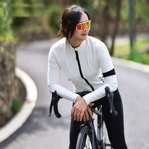2023 New Autumn And Winter Mountain Bike Women's Cycling Clothing Padded Warm Cold Splicing Tops
